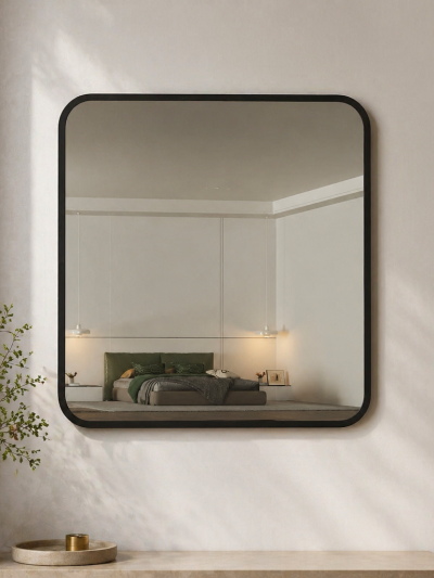 Modern Square Wall Mirror (Aluminium Frame)