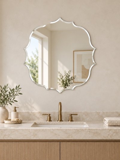 Scalloped Bevelled Wall Mirror (80cm)