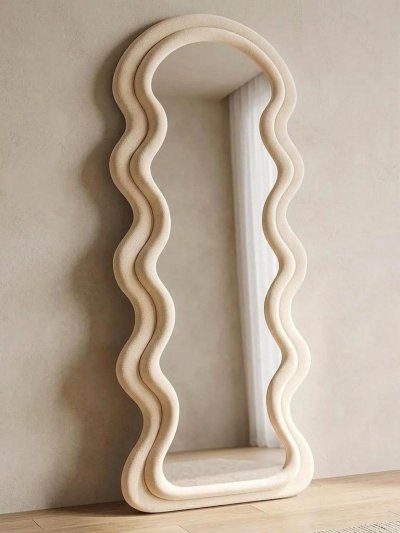 Ivory Wavy Full-Length Mirror (160×60cm)