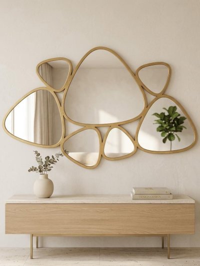 Irregular Gold Wall Mirror Set (77x52cm)