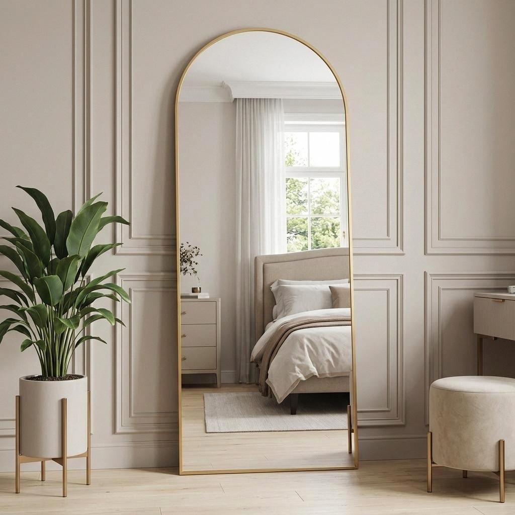 Gold Arched Full-Length Mirror (180x76cm)
