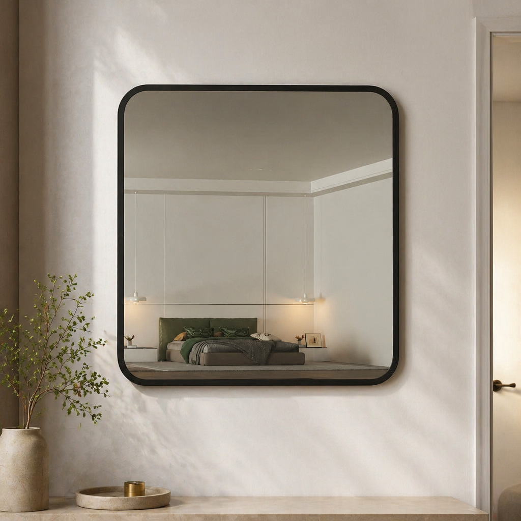 Modern Square Wall Mirror (Aluminium Frame)
