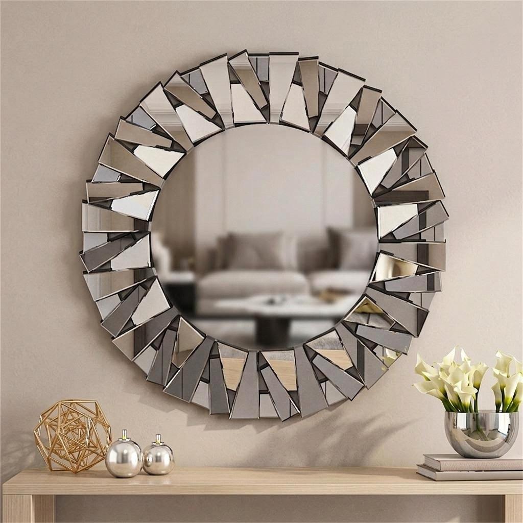 Silver Bevelled Sunburst Wall Mirror (80cm)