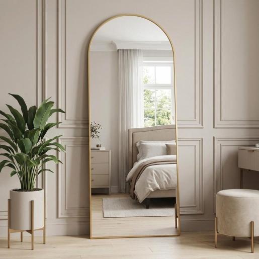 Gold Arched Full-Length Mirror (180x76cm)