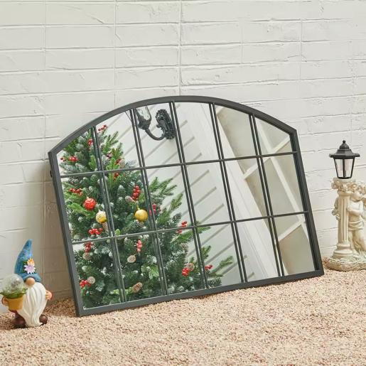 Arched Wall Mirror (Black Frame, 110x70cm)