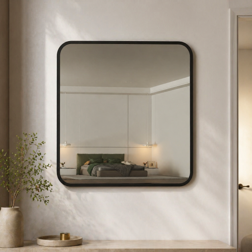 Modern Square Wall Mirror (Aluminium Frame)