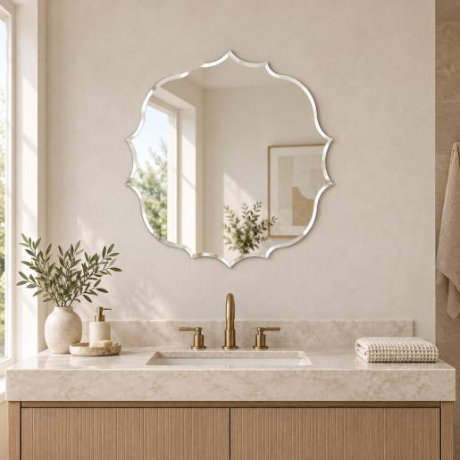 Scalloped Bevelled Wall Mirror (80cm)