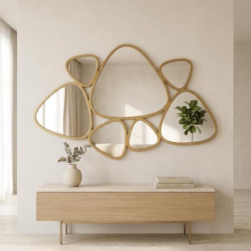 Irregular Gold Wall Mirror Set (77x52cm)