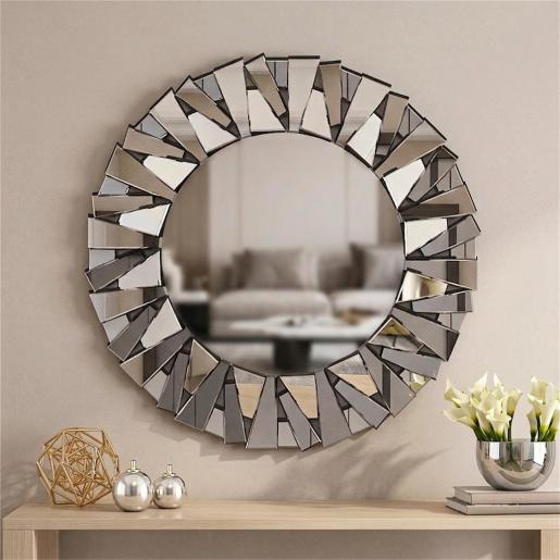 Silver Bevelled Sunburst Wall Mirror (80cm)