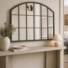 Arched Wall Mirror (Black Frame, 110x70cm)