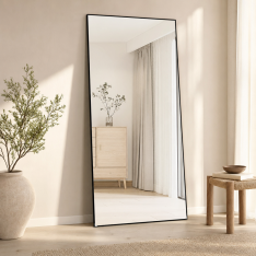 Full Length Floor Mirror (Slim Black Metal Frame)