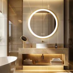 Round LED Bathroom Mirror (Gold Frame, 60cm/80cm)