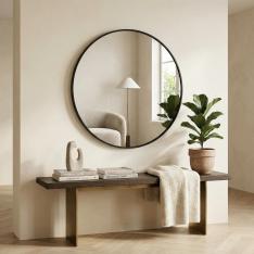 Round Wall Mirror (Nordic Metal Frame, Bathroom & Hallway)
