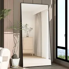 Full Length Floor Mirror (Slim Black Metal Frame)